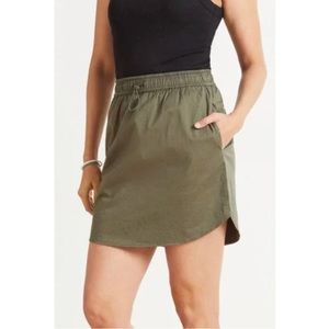 SUNDRY EVEREVE Sunday Skirt with Bungee Drawcord Olive Army Green 3 Large NWT